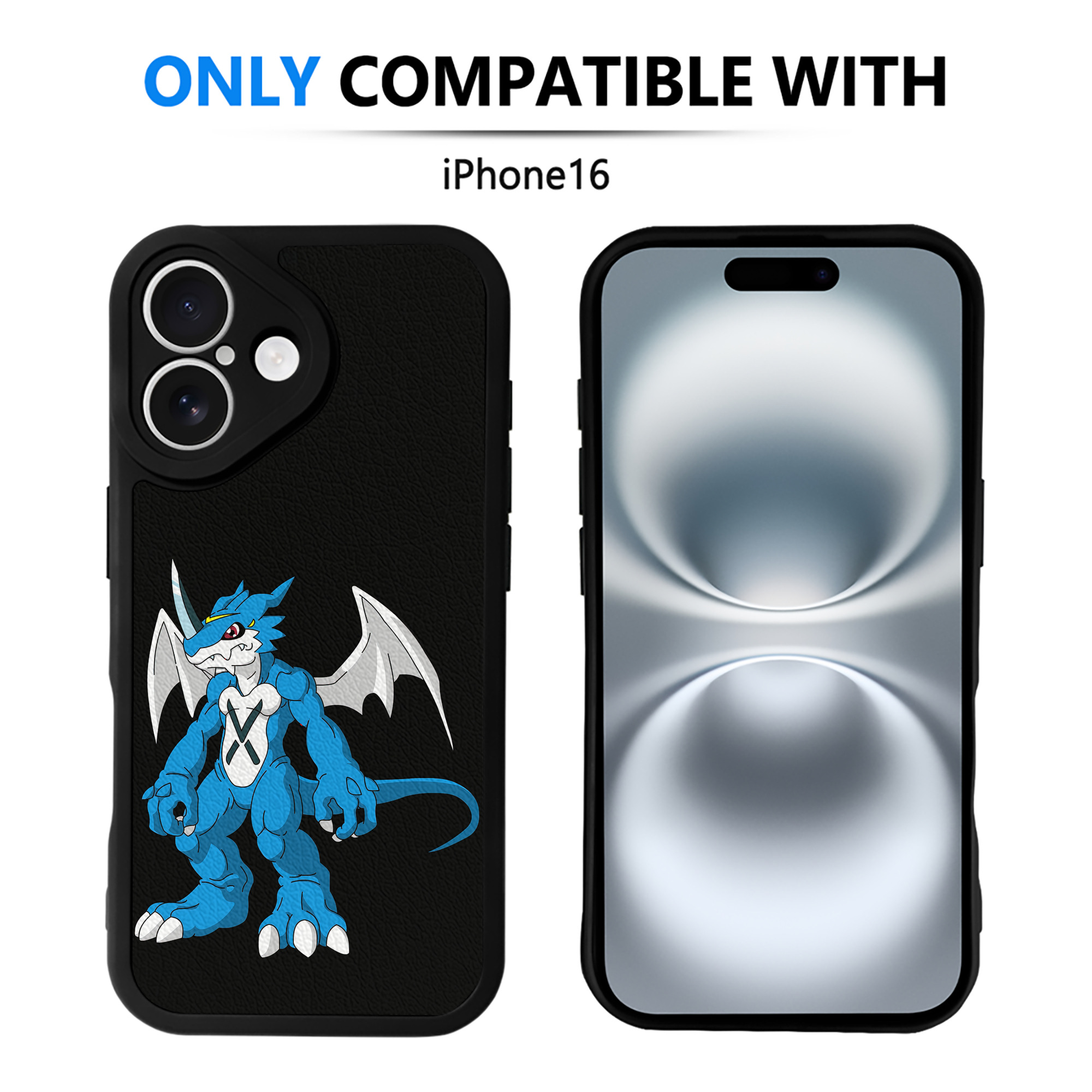 （画像用） Digimon デジタルモンスター/デジモン 【iPhone 16シリーズ対応】シリコンスマホケース（レザー調） 材質：シリコン